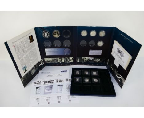 Silver coin part sets to include Westminster Collection Milestones Of Philately Pure Silver Stamps Collection, commemorating 