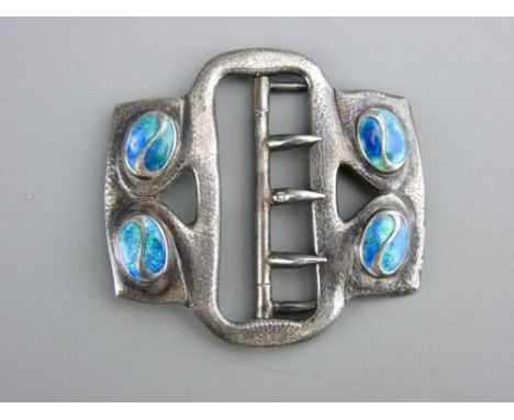 A Liberty &amp; Co Cymric silver and enamel buckle (slight damage), 23.1 grms, Birmingham 1901