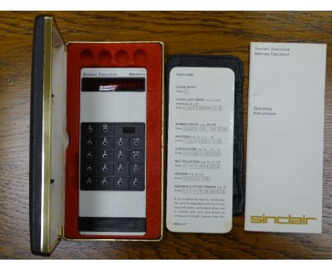Vintage cased Sinclair Executive calculator