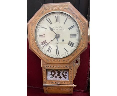 A Victorian drop dial wall clock, H Samuel, Manchester 