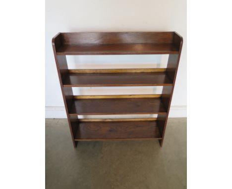 A circa 1900's oak open bookcase - 92cm H x 76cm W -  in clean restored condition 