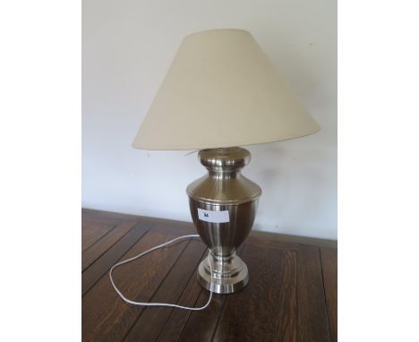 A chrome table lamp and shade in working order 