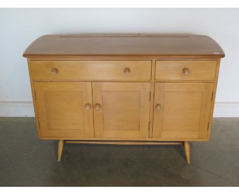 A circa 1960's Ercol blonde elm sideboard - 82cm H x 123cm x 46cm -  in clean restored condition 