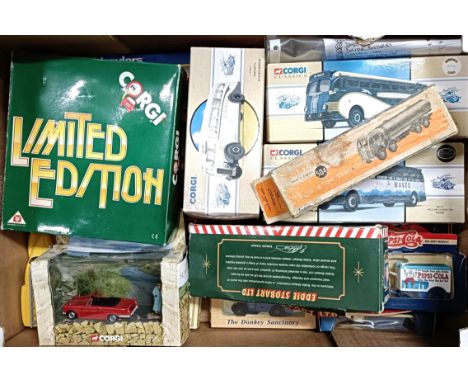 Corgi Classic bus No 98473, No 98469 and No 97823, boxed and assorted model and toy cars (2 boxes)