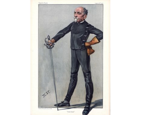 Vanity Fair Cold Steel 13/8/1903, Subject Captain Alfred Hutton , Vanity Fair print, These prints were issued by the Vanity F