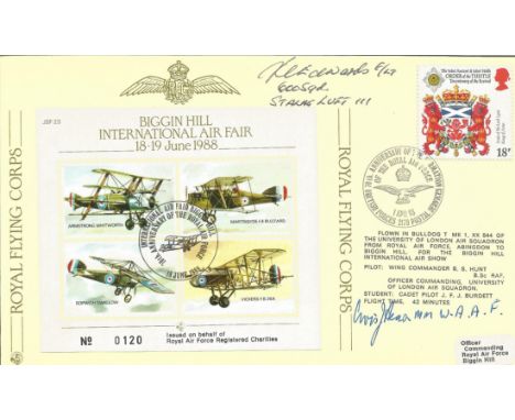 Battle of Britain Pilots multiple signed cover. JSF23 Biggin Hill Signed K Edwards &amp; C Hearn both Battle of Britain1 Apr 