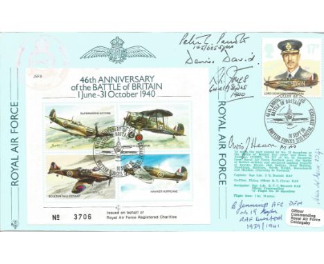 Battle of Britain Pilots multiple signed cover. JSF9c 46th Anniversary Battle of Britain Signed by 6 Battle of Britain Crew 1