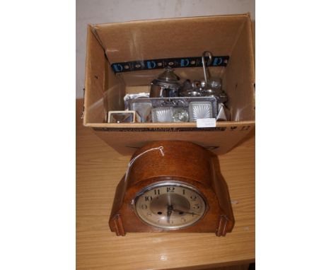 Box to include a early 20th century mantle clock