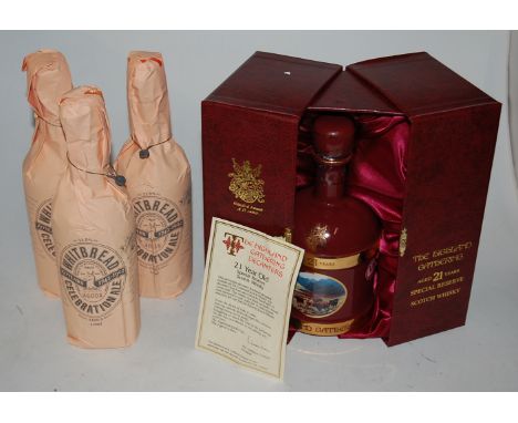 Whitbread Celebration Ale for 250 years, three limited edition bottles, 568cl, 11.5%; together with The Highland Gathering 21