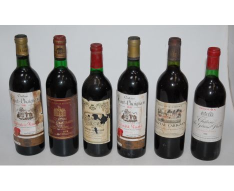 Château Larose Trintaudon, 1978, Haut-Medoc, one bottle; Château Haut-Chaigneau, 1981, Pomerol, two bottles; Château Carignan