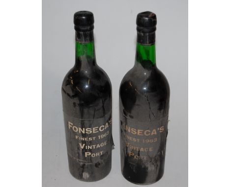 Fonseca's Finest Vintage Port, 1963, two bottles