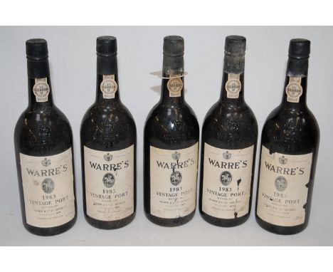 Warre's Vintage Port, 1983, five bottles
