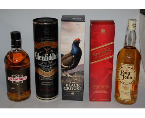 The Black Grouse Blended Scotch Whisky, 100cl, 40%, one bottle in carton; Johnnie Walker Red Label, 100cl, 40%, one bottle in