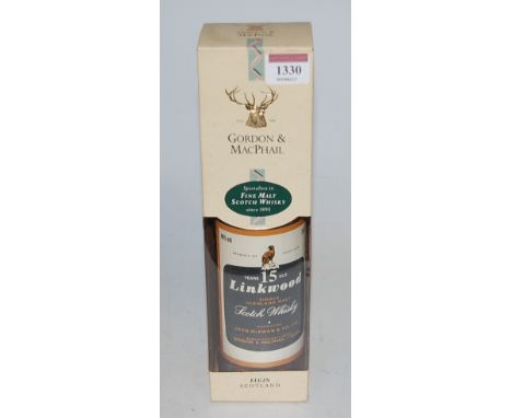 Linkwood 15 year old Single Highland Malt Scotch Whisky, proprietors John McEwan & Co Ltd, Bonded and Bottled by Gordon & Mac