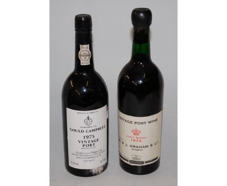 W & J Graham & Co Vintage Port, 1970, one bottle; and Gould Campbell Vintage Port, 1975, one bottle (2) 