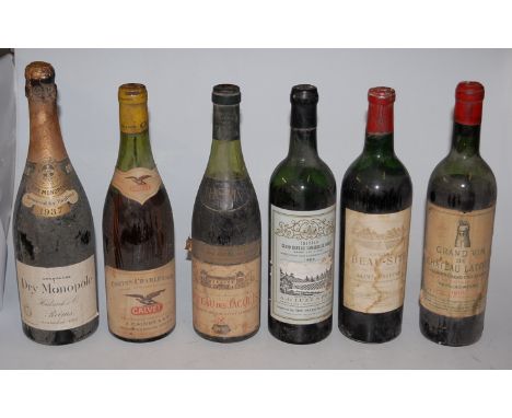 Château Latour, 1958, Pauillac, one bottle (lower shoulder and some swelling to capsule); Château Beau-Site, 1962, Saint-Estè