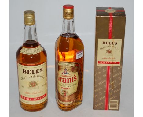 Grant's Family Reserve Finest Scotch Whisky, 100cl, 43%, one bottle; Bell's Old Scotch Whisky, 100cl, 43%, one bottle; and Be