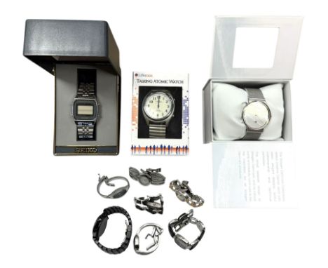 Collection of wristwatches, including Junghans Mega Solar, Seiko alarm chronograph, six Fossil watches, Skagen wristwatch and