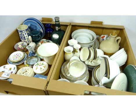 Royal Worcester 'Evesham', Royal Doulton 'Cadenza' teaware, creamware dish, Royal salute Whiskey bottle, Yorkshire liquor bot