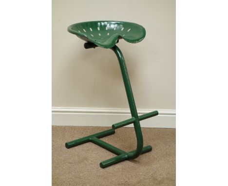 Green painted tractor seat bar stool   Condition Report   Click here for further images, condition, auction times & delivery 