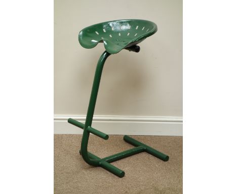Green painted tractor seat bar stool   Condition Report   Click here for further images, condition, auction times & delivery 