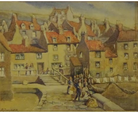 Tate Hill Pier Whitby, 19th/early 20th century watercolour signed by R Turner 23.5cm x 29.5cm    Condition Report   Click her