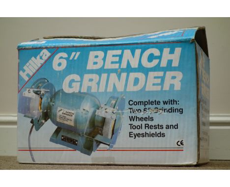 Hilka 6'' bench grinder - boxed  (This item is PAT tested - 5 day warranty from date of sale)   Condition Report   Click here