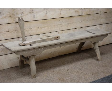 Victorian pine bench with tilting back, W182cm   Condition Report   Click here for further images, condition, auction times &
