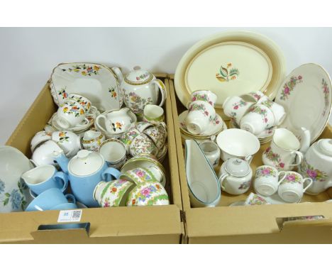 Melba China tea set, Queen Anne six place tea set and other Vintage teaware in two boxes   Condition Report   Click here for 