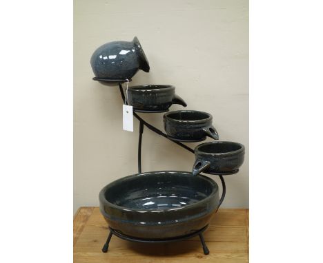 Ceramic cascade solar powered water feature    Condition Report   Click here for further images, condition, auction times & d