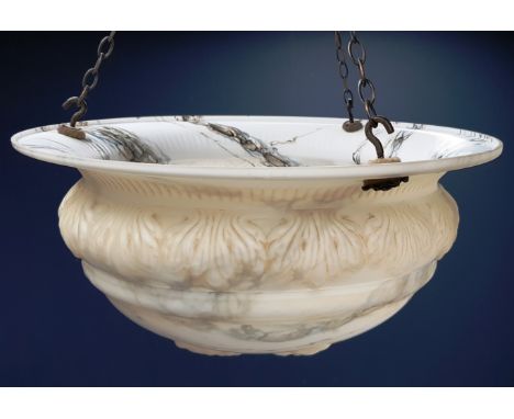 Early 20th Century classical style mottled glass centre light fitting. Dia. 40cms    Condition Report   Click here for furthe