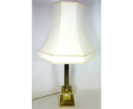 Large brass corinthium column shape table lamp, H52cm excluding fitting   (This item is PAT tested - 5 day warranty from date