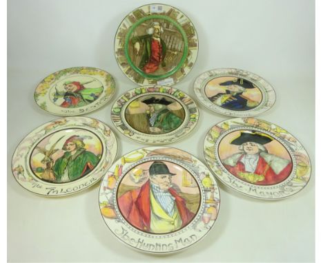 Royal Doulton plate 'The Bookworm' D3089 circa 1920's and a set of eight Doulton plates (9)   Condition Report   Click here f