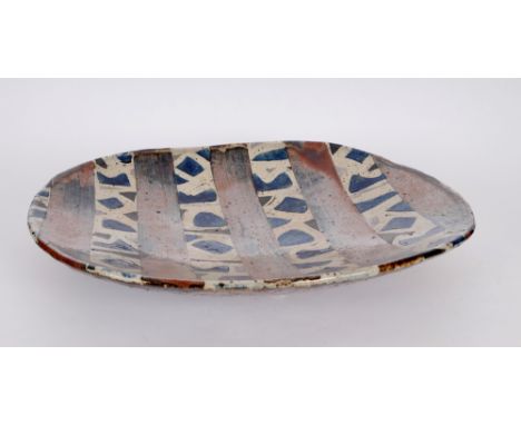 Tony O'Malley HRHA (1913-2003) UNTITLED ABSTRACT hand-painted ceramic signed with initials on underside 14 x 18 x 3in. (35.56