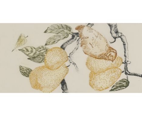 Patrick Hickey HRHA (1927-1998) THE FIRST DAY OF CHRISTMAS, A PARTRIDGE IN A PEAR TREE print; (no. 3 from an edition of 30) s