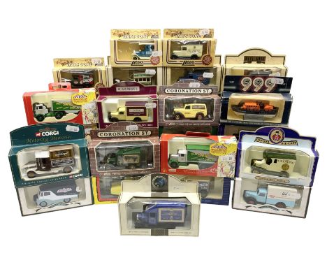 Thirty-nine modern die-cast models by Corgi, Days Gone, Lledo, Oxford etc including promotional vehicles, TV & Film related, 