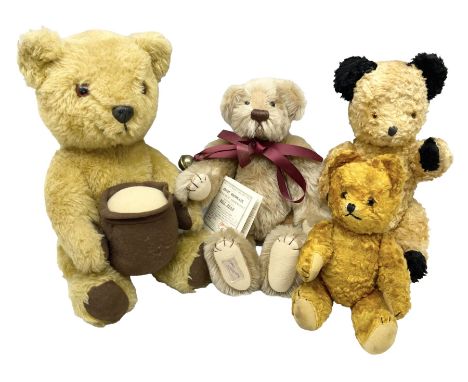 Dean's Rag Book limited edition teddy bear 'Bell Bear' No.221/1500 H32cm; Chad Valley Chiltern Hygenic teddy bear seated hold