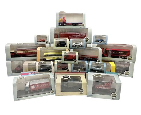 Twenty-eight Oxford 1:76 scale die-cast models including ten Haulage models, one Construction, four Commercials, Chivers &amp