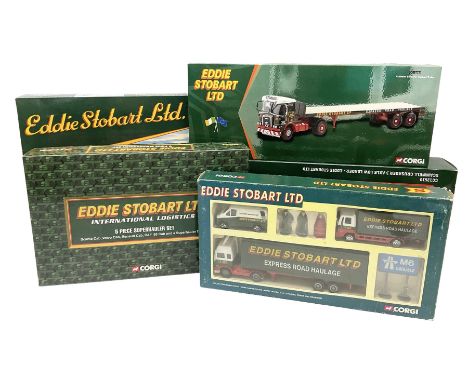 Corgi Eddie Stobart - limited edition CC12610 Scammell Crusader 3 Axle Low loader, CC12502 Atkinson Borderer Flatbed Trailer 