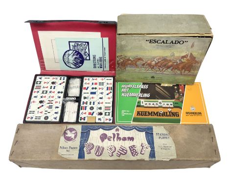 Pelham Puppet of a Scotsman in early brown box marked 'Skeleton'; Chad Valley 'Escalado' racing game with die-cast horses, bo