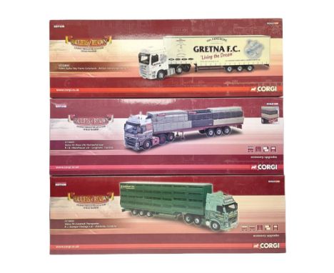 Corgi - three limited edition Hauliers of Renown lorries; CC13910 Foden Alpha Step Frame Curtainside William Armstrong/Gretna