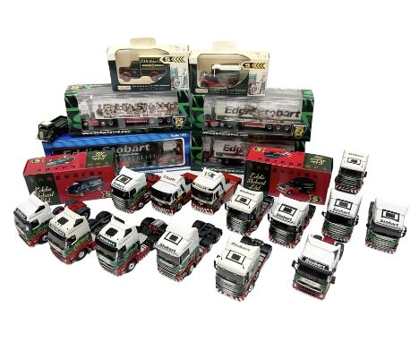 Eddie Stobart - three Oxford Die-Cast Super Rugby League lorries in perspex display cases including the two Hull Clubs; two L