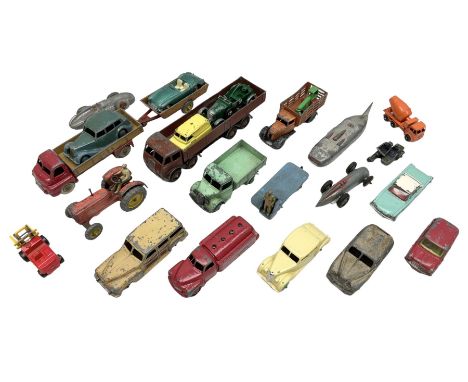 Dinky - sixteen unboxed and playworn die-cast models including Foden lorry, Big Bedford lorry with Halesowen Farm Trailer, Th