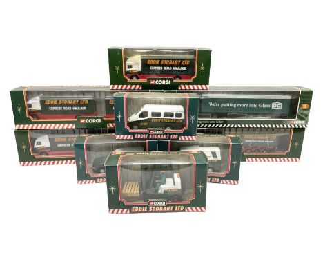 Corgi Eddie Stobart - nine various lorries; nos. two x 59516, TY86705, CC86701, TY86805, 58304, 58401, 56702 & 58112; all box