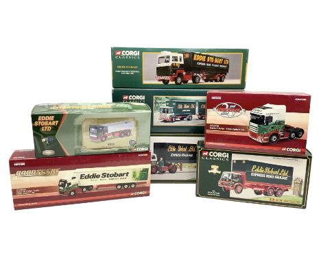 Corgi Eddie Stobart - four Classics lorries; 18801 Bedford KM, 97369 AEC Truck & Trailer, 23101 Ford Transcontinental Tilt Tr