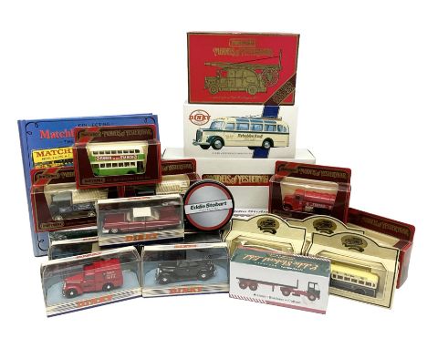 Matchbox - 1929 Scammell 100 ton truck with GER 2-4-0 locomotive; 1936 Leyland Cub Fire-Engine; five Models of Yesteryear; si