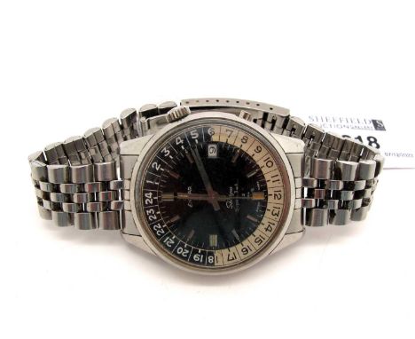 Enicar; A c.1960's Sherpa Super Jet (33) Automatic Gent's Wristwatch, the signed black and white dial with Arabic numerals an