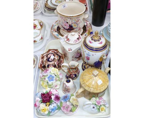 A collection of Mason's pottery; a "Fabergé Egg" teapot; decorative china