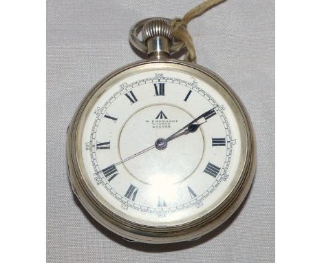 A large silver Royal Navy deck watch by William Ehrhardt, Birmingham 1915, the jewelled movement with sweep centre seconds, c