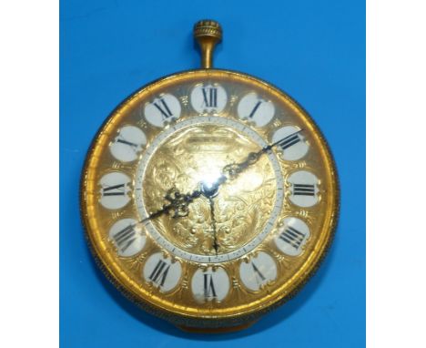 A table alarm clock by Ernest Borel, in the form of a large 18th century pocket watch